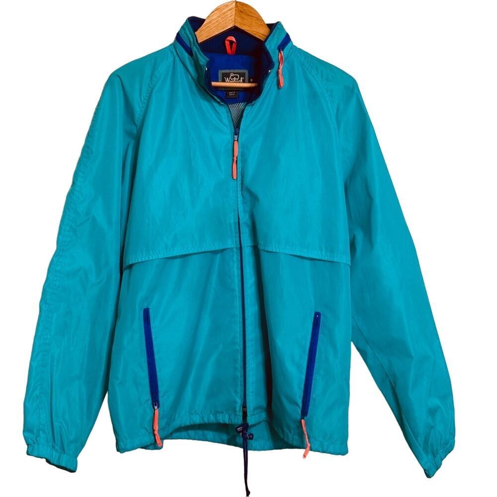 WOOLRICH Vintage 90s Men’s Color Block Windbreaker Hood Size M